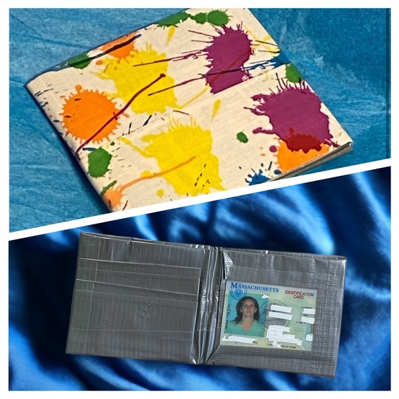 Hand Crafted Other - 🟢5/$25  𝑯𝒂𝒏𝒅𝒎𝒂𝒅𝒆 Paint Splatter Duct Tape Wallet